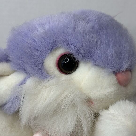 MTY International Plush Stuffed Bunny Rabbit Purple w/Pink Pads & Nose - Picture 4 of 7